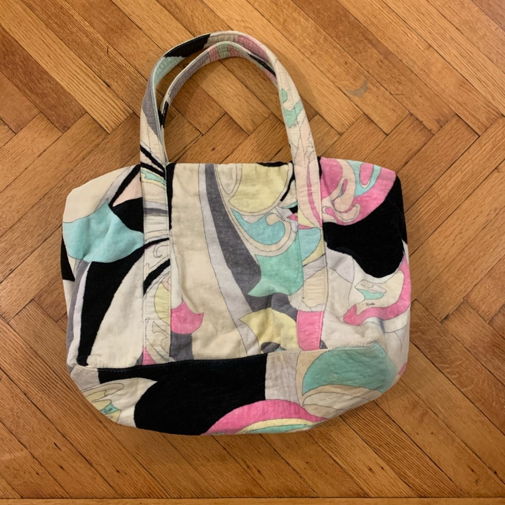Authentic Pucci printed terry beach bag